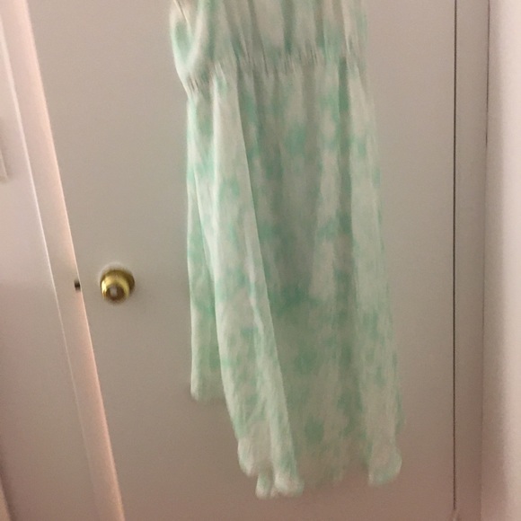 Cute Flowy Floral Mint Green High Low Dress - Picture 6 of 6